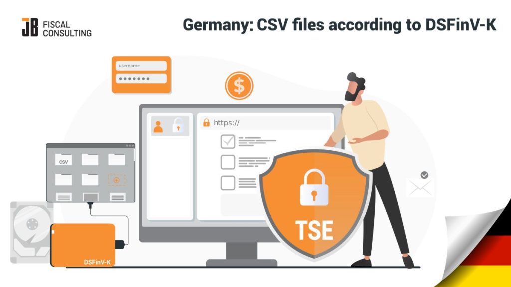 Digital interface of the financial administration for cash register systems (DSFinV-K). The aim of the standardization is to define a structure for data from cash register systems.