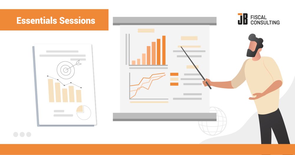 Fiscalization Essentials Session with JB Fiscal Consulting shows a consultant presenting charts and compliance information during an introductory fiscalization meeting. The visual represents guidance for POS software companies, retail IT teams, and global retailers that need to understand fiscal countries, certification requirements, fiscal hardware, software rules, receipt requirements, reporting obligations, and VAT rates. The session helps businesses determine whether fiscalization applies to their systems and target markets before development or market entry begins.